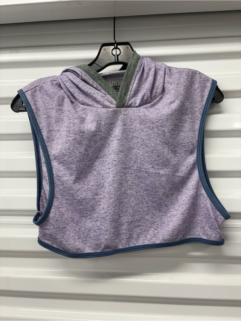 KNOB'S Women's S Heathered Purple/Gray Sleeveless Hooded Pullover Hoodie